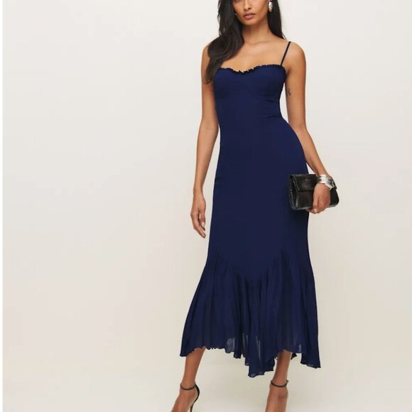 Reformation Aiko Dress Blue - Size 2 - Picture 1 of 1
